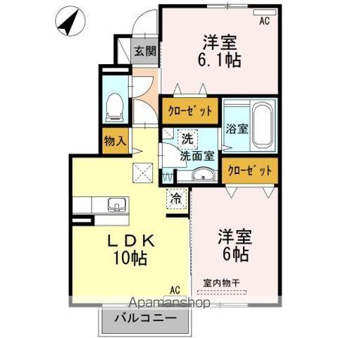 クレアコート(2LDK/1階)の間取り写真
