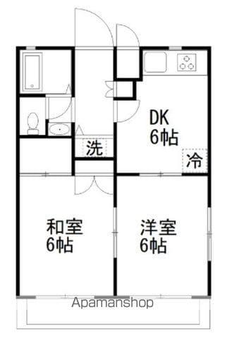 グリーンパレス(2DK/1階)の間取り写真