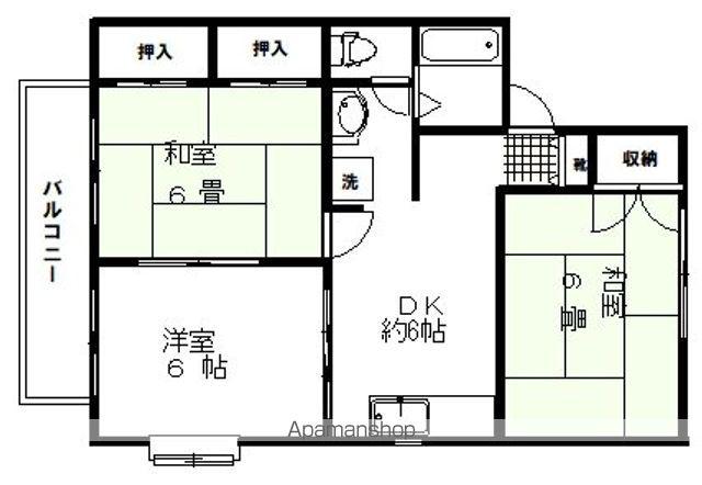 セジュール・S・COURT(3DK/2階)の間取り写真