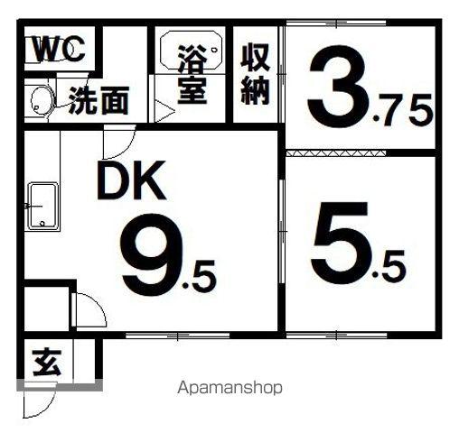エクセル87(2DK/2階)の間取り写真