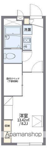 レオパレス八風(1K/1階)の間取り写真