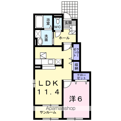 エクセレント3(1LDK/1階)の間取り写真