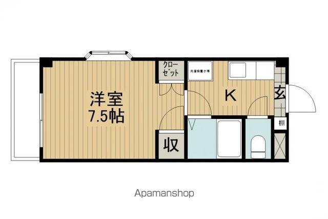 長倉Mハイツ(1K/3階)の間取り写真