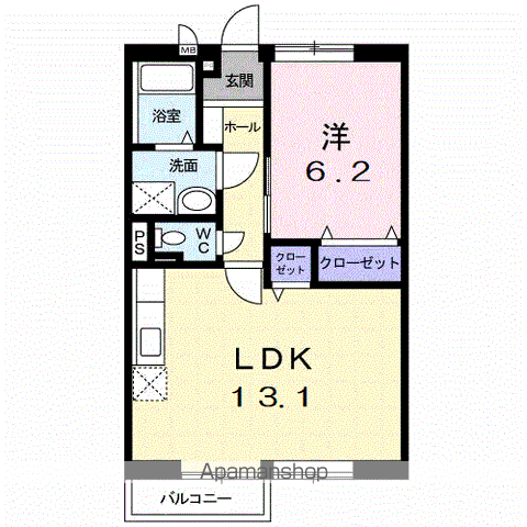 阪和線 紀伊駅 バス乗車時間:10分 山村バス停で下車 徒歩4分 2階建 築31年(1LDK/2階)の間取り写真