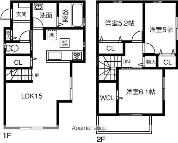 名鉄瀬戸線 尾張旭駅 徒歩12分 2階建 新築(3LDK)の間取り写真