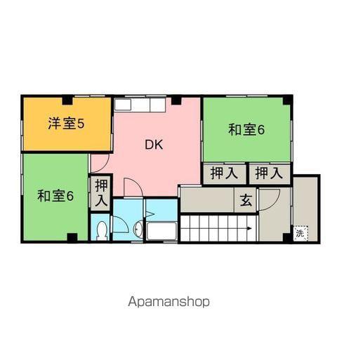 西山ビル(3DK/3階)の間取り写真