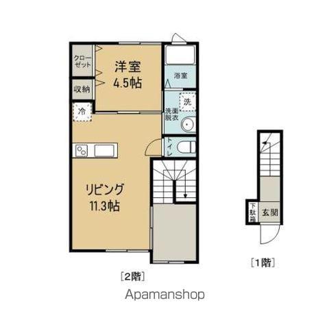 SEA SIDE PARK GAPPO(1LDK/2階)の間取り写真