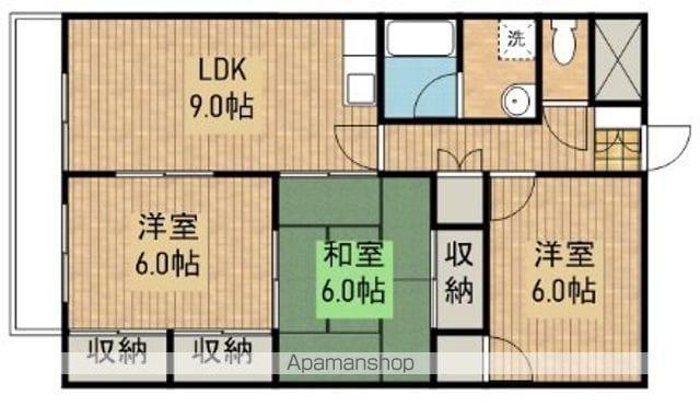 ラ・フルールA(3LDK/1階)の間取り写真