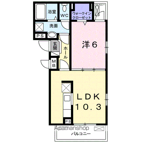 ユーフォリアⅡ(1LDK/2階)の間取り写真