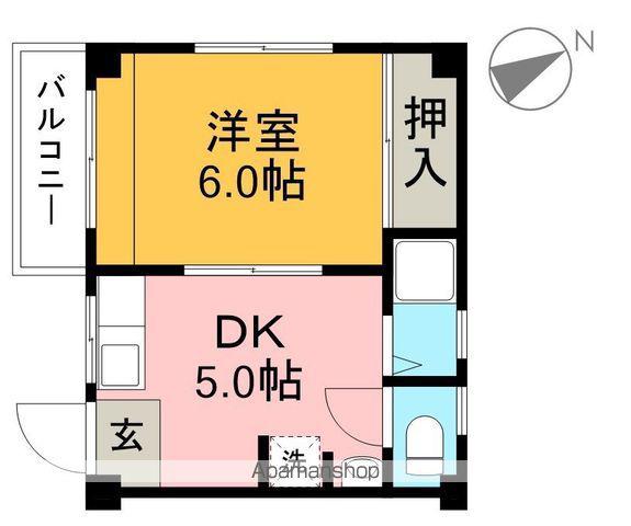リバープール新田(1DK/2階)の間取り写真