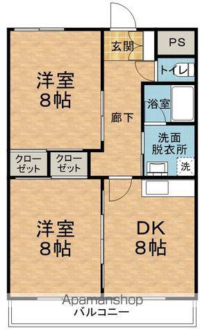グリーンパーク新町Ⅱ(2DK/1階)の間取り写真