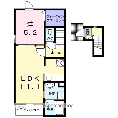 ギャラクシィ Ⅲ(1LDK/2階)の間取り写真