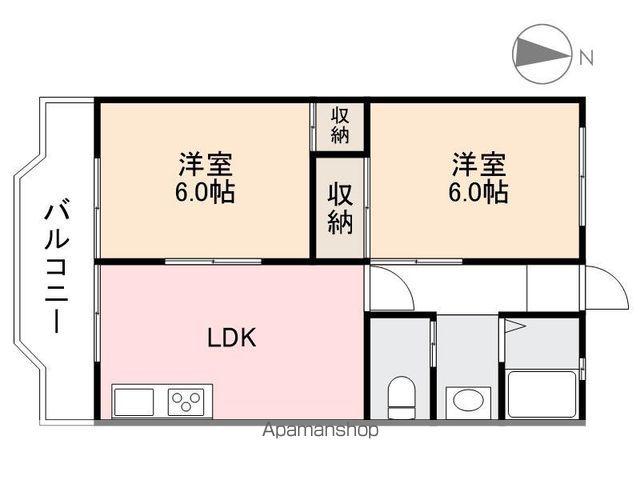 中山マンション(2DK/2階)の間取り写真