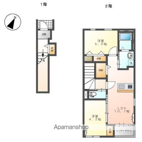 羽生市南4丁目スターテラスⅡ(2LDK/2階)の間取り写真