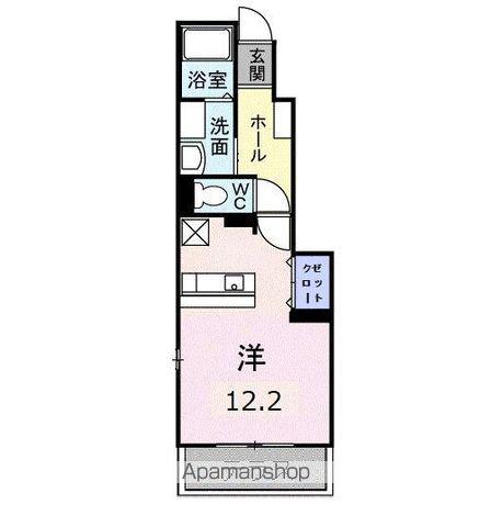 メリオルカザB(ワンルーム/1階)の間取り写真