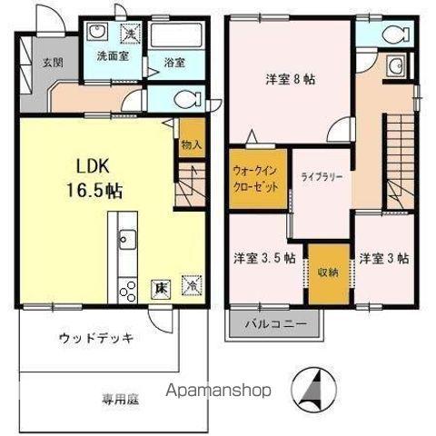 サンシャインパルク B棟(3LDK)の間取り写真
