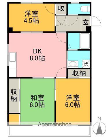まどかハイツ(3DK/3階)の間取り写真