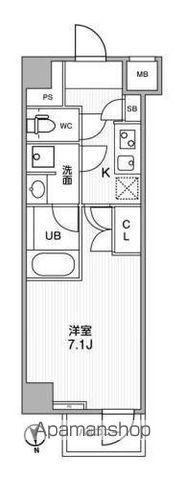 THE RESIDENCE神楽坂Ⅱ(1K/3階)の間取り写真
