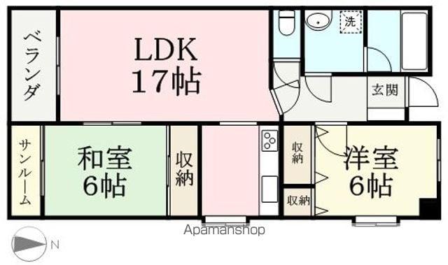 グランメゾン老松(2LDK/3階)の間取り写真