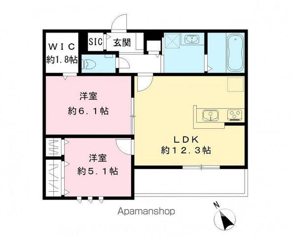 フィカーサ柏の葉(2LDK/2階)の間取り写真