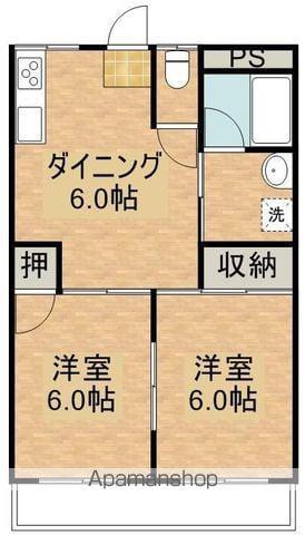 エスポワール北原(2DK/4階)の間取り写真