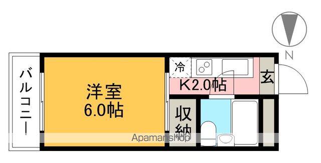 久コーポ(1K/3階)の間取り写真