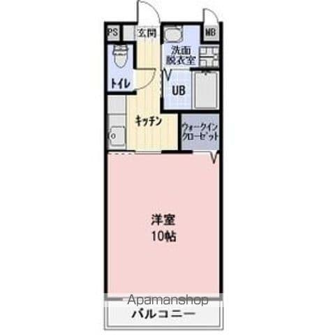 オークラフィネⅡ(1K/1階)の間取り写真