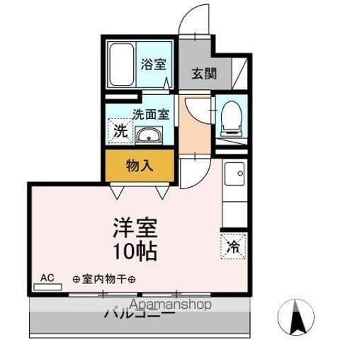 シンパティーアB(ワンルーム/3階)の間取り写真