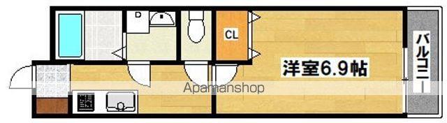 グリッター沢ノ町(1K/2階)の間取り写真