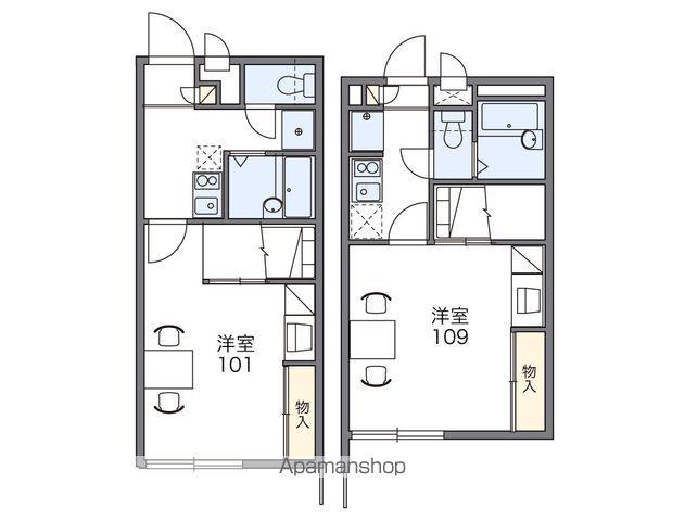 レオパレスYOSIGEN(1K/2階)の間取り写真