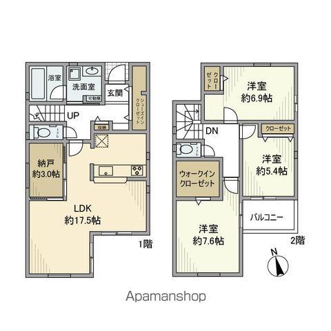 中央本線 日野駅(東京) 徒歩11分 2階建 築3年(4LDK)の間取り写真