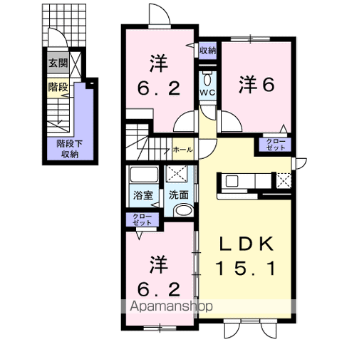 レイクウッド澄川(3LDK/2階)の間取り写真