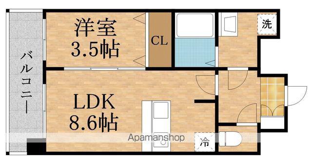 PRESSANCE京橋GREEN YARDアルミラ(1LDK/7階)の間取り写真