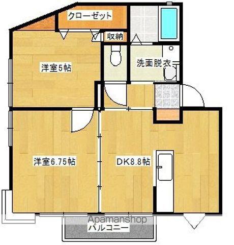 アンティックペットワン(2DK/1階)の間取り写真