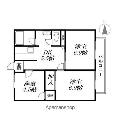 ONハイツ(3DK/1階)の間取り写真