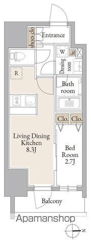 ルネフラッツ庄内通駅前(1LDK/15階)の間取り写真