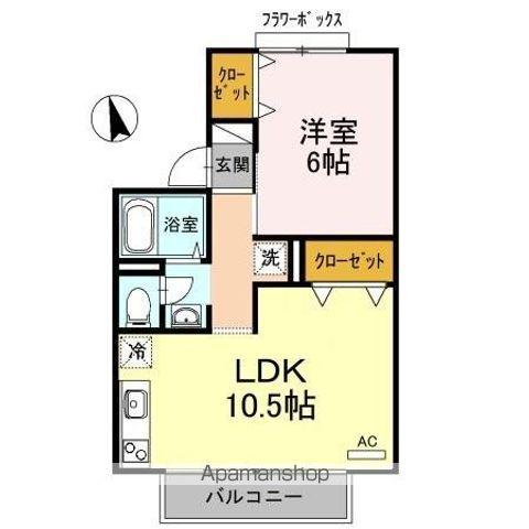 セジュール笹川(1LDK/2階)の間取り写真