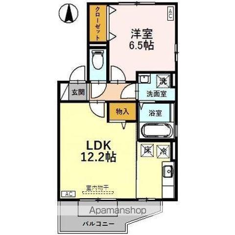 グラン・エルレB(1LDK/1階)の間取り写真