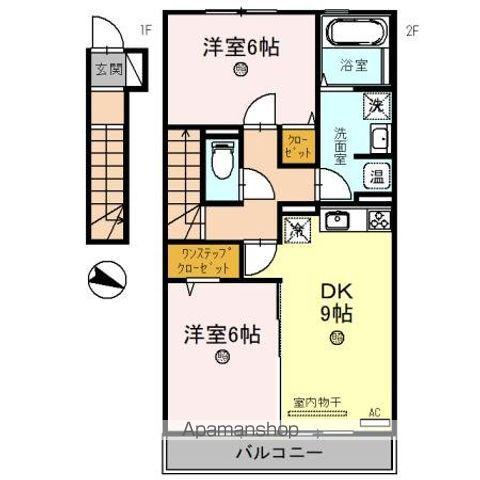 アルボルモニアⅢ(2DK/2階)の間取り写真