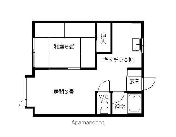 ハウスポケット(1LDK/2階)の間取り写真