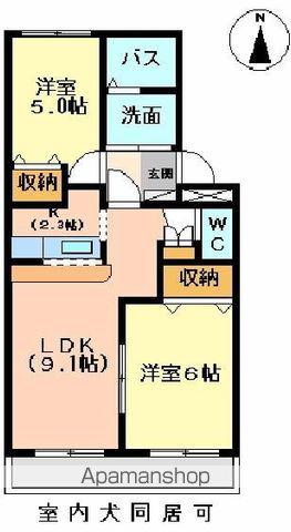 ルーエンハイム(2LDK/1階)の間取り写真