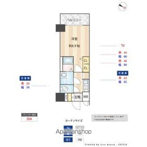 S-RESIDENCE神宮西駅前ASCENT(1K/11階)の間取り写真