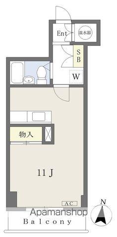 ブライトシティ柏木(ワンルーム/11階)の間取り写真