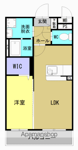 フルール(1LDK/3階)の間取り写真