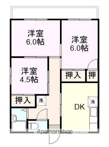 ハイツ瀬戸(3DK/2階)の間取り写真