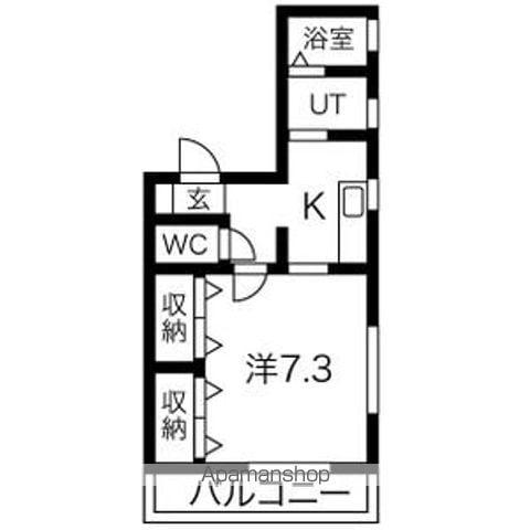 サンピュア ラ・ベージュ(1K/3階)の間取り写真