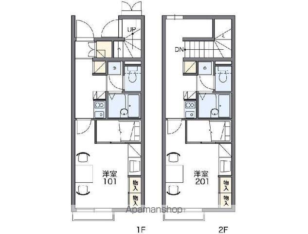 レオパレスダンダンめぐみ(1K/2階)の間取り写真