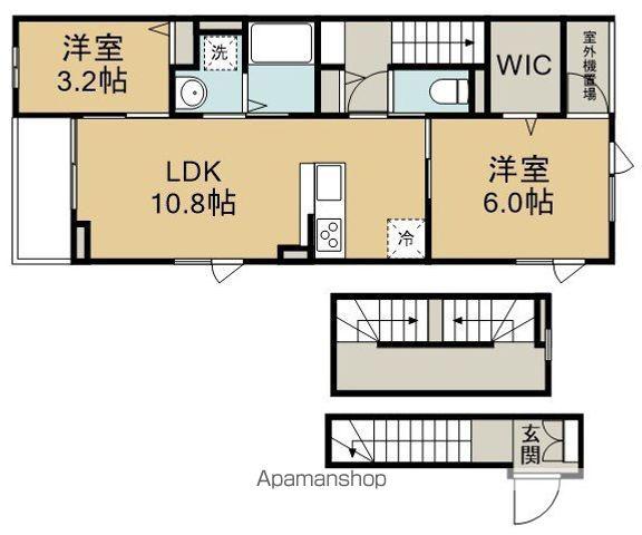 ノクターン(2LDK/3階)の間取り写真