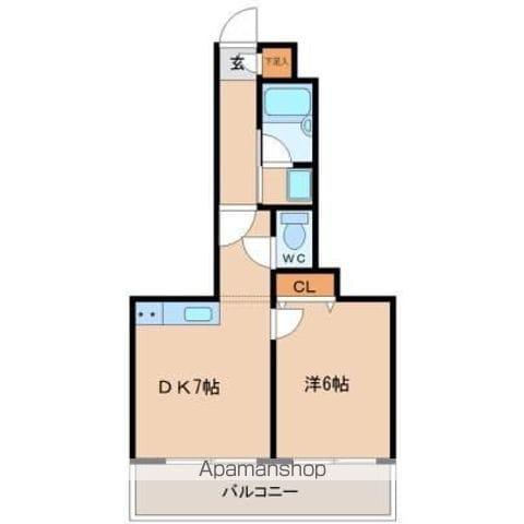 ラフィーネ(1DK/8階)の間取り写真