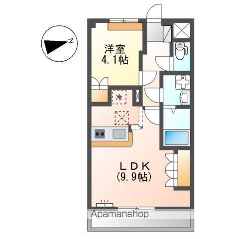 イーストリバー2(1LDK/1階)の間取り写真